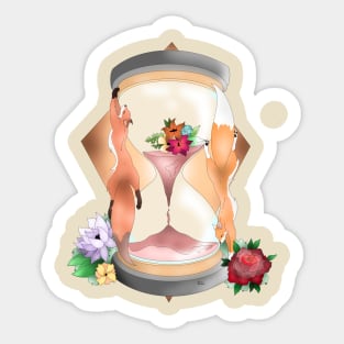 Fox hourglass Sticker